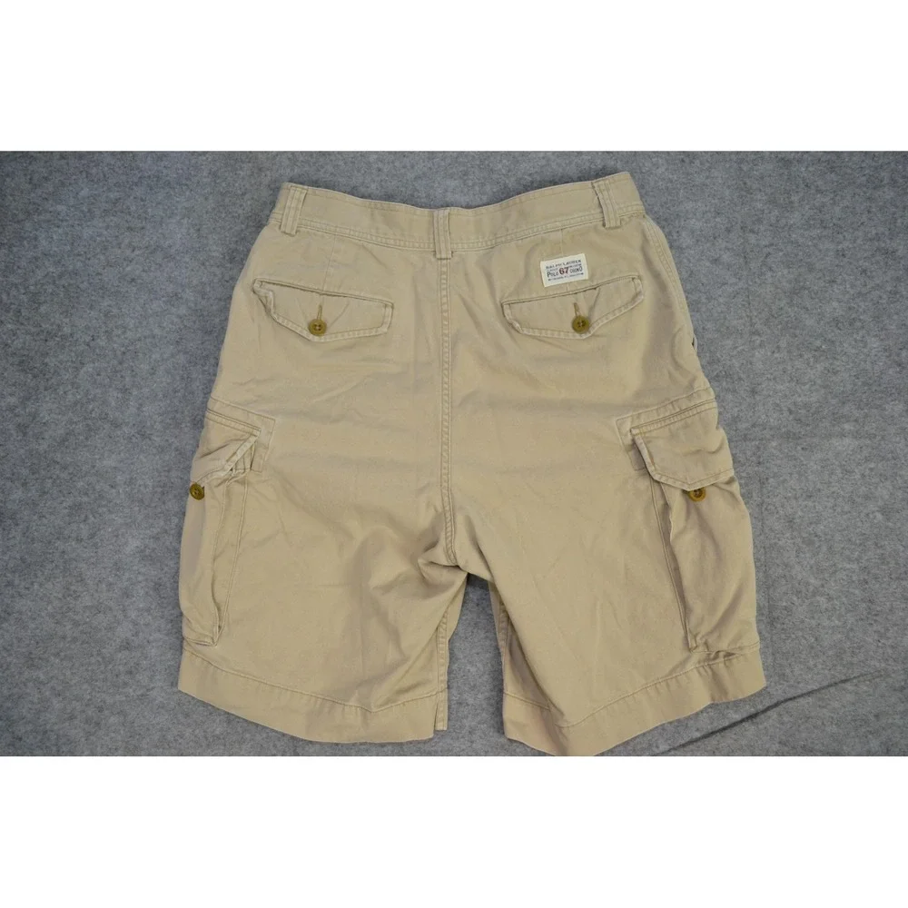 VTG‎ Polo Ralph Lauren Cargo Shorts Mens 31 Khaki Cotton Classic Polo 67 Chino